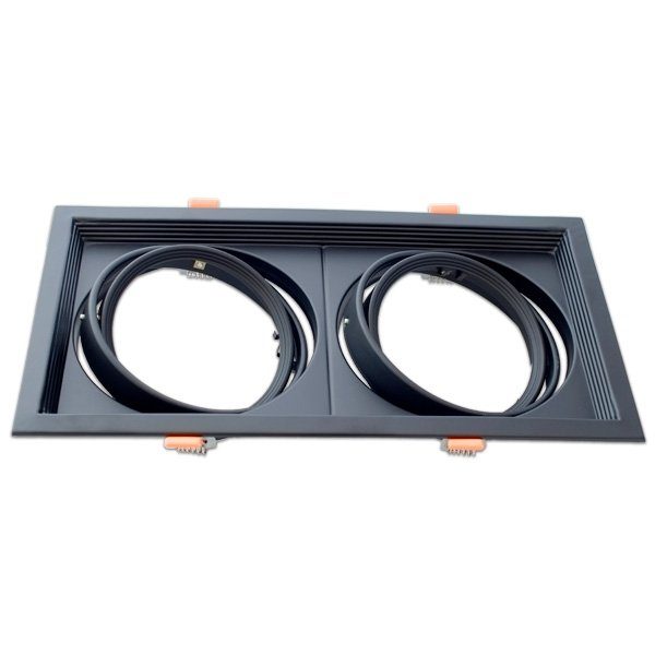 Marco empotrable orientable para 2 bombillas AR111