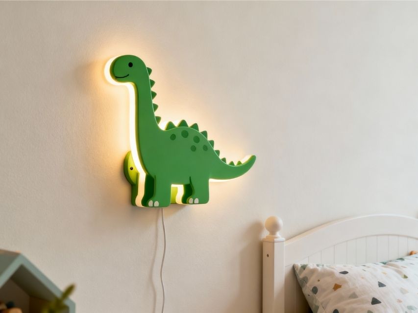 electricista-vigo-mas-led Lampara led infantil de un dinosaurio.